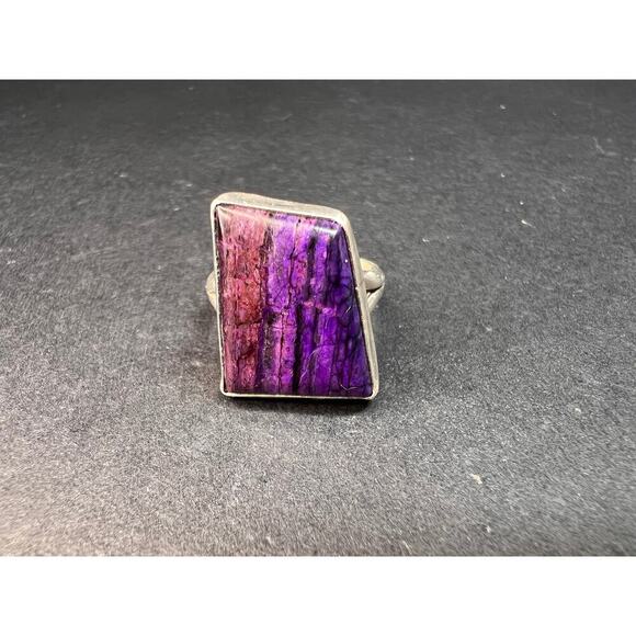Vintage sugilite sterling silver ring size 5 - Picture 3 of 16